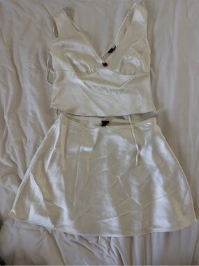 wild fable White Satin Circle Skirt